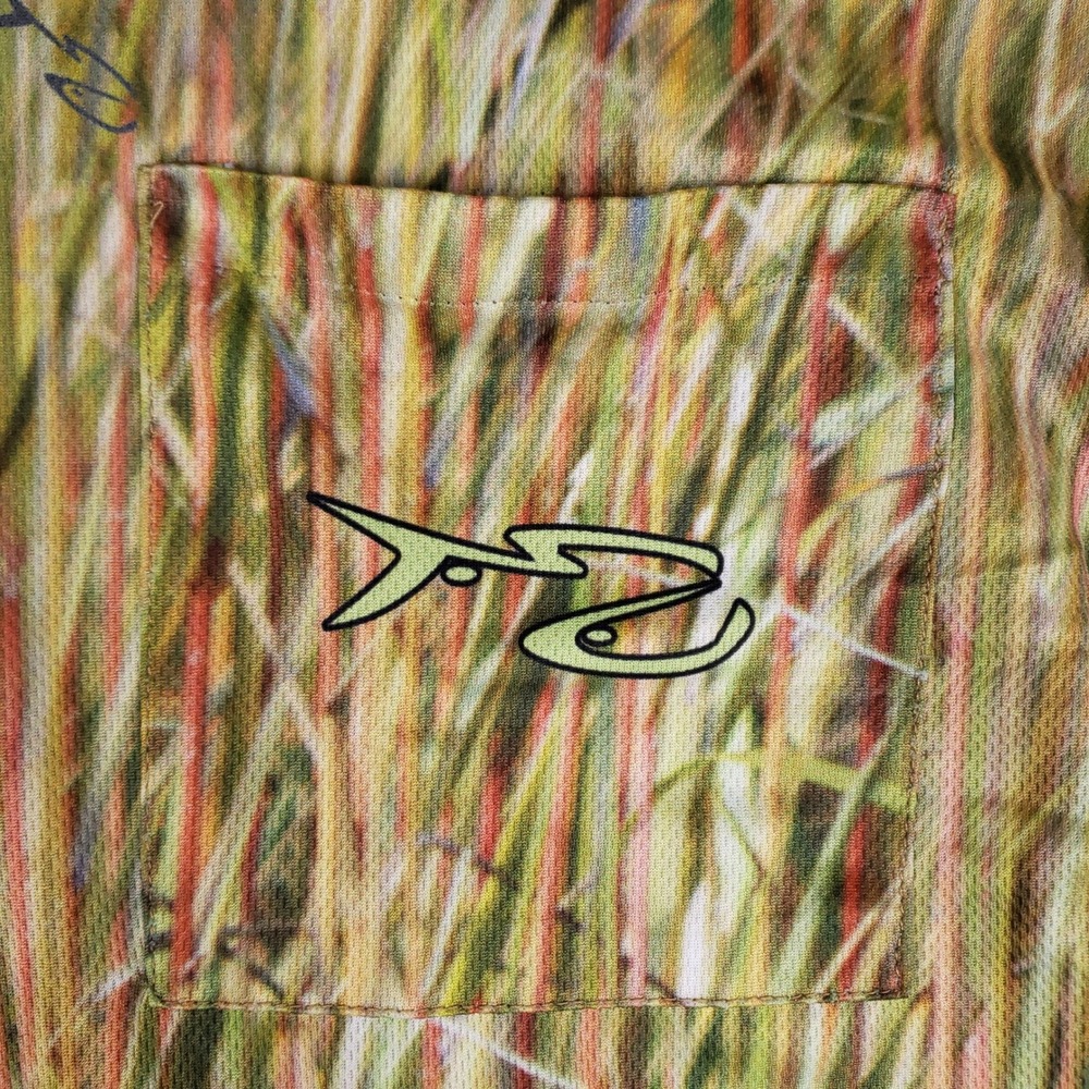 Fish Hide Sportswear Camo Fishing Shirt Mens 2XL Long Sleeve Performance Marsh - Picture 3 of 10